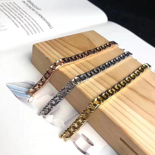 New Hot Brand party For Women men True Thick Chain Bracelet T female male couple name Jewelry wedding gift