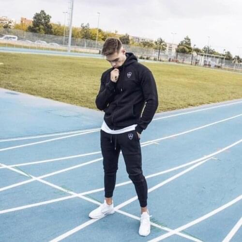 New Male Gym Fitness Training Hoodie Running Sports Tracksuits Men Sportswear ClothingSuit Sweatpants Pants Sets Jogging Suit