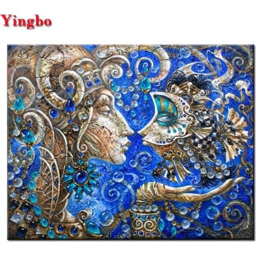 Full Square Round Drill 5D DIY Diamond Painting fish Couple kissing 3D Rhinestone Embroidery Cross Stitch Mosaic Decor Home
