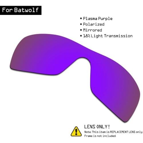 SmartVLT Polarized Sunglasses Replacement Lenses for Oakley Batwolf - Plasma Purple