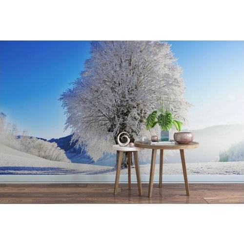 Custom photo 3d wallpaper Snow pile Frost trees background living room home decor 3d wall murals wallpaper for walls 3 d