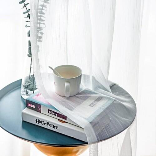 Modern Striped White Tulle Curtains For Living Room Bedroom Voile Sheer Curtain Drape Decorative Window Treatments Kitchen