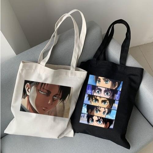 Anime Attack On Titan Fashion Canvas Bag Shopper Harajuku Large Capacity Gothic Style Women bag Vintage Classic Shoulder Handbag