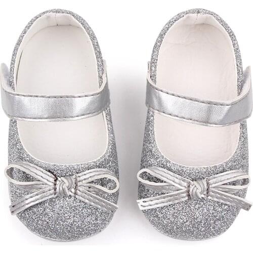 New Princess Silk bow First walkers baby Toddler moccasins Baby girls Mary jane Hard sole Baby Shoes for 0-18month