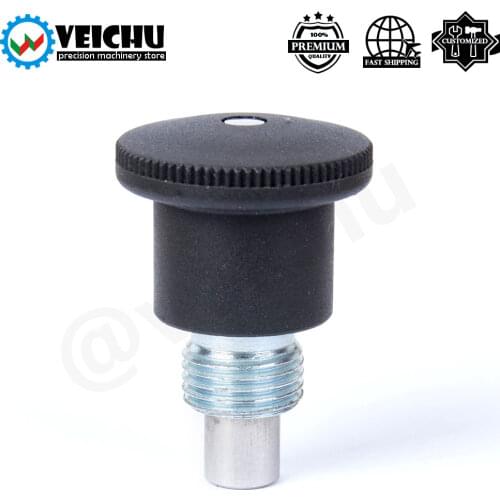 VEICHU VCN218 Return Type Dowel Black Plastic Knob Mini Locating Pins Fine/Coarse Thread Carbon Steel Indexing Plungers