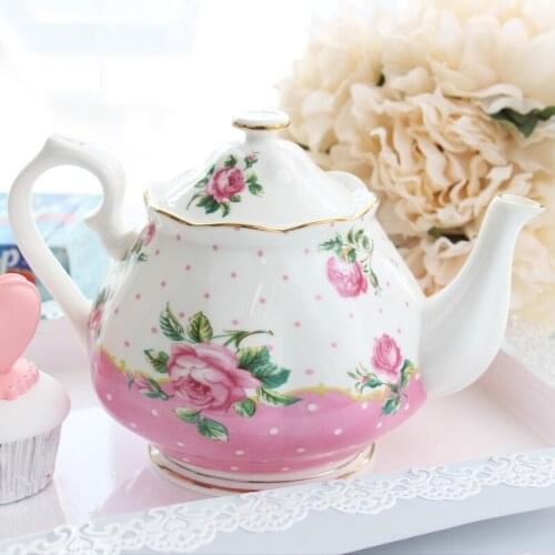 High-grade Coffee Tea Pot Fashion Teapots Porcelain Large Capacity Tea Kettle Rose Morning Glory Ceramic Coffee Pots