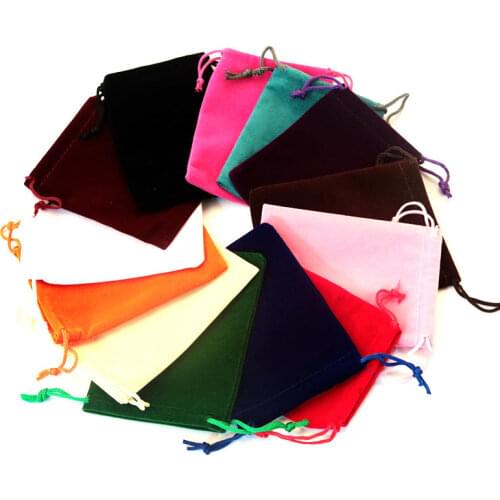 15pcs 9x12cm Jewelry Packing Velvet Bag Packaging Bags Drawstring Gift Bags & Pouches Many Colors to Choose