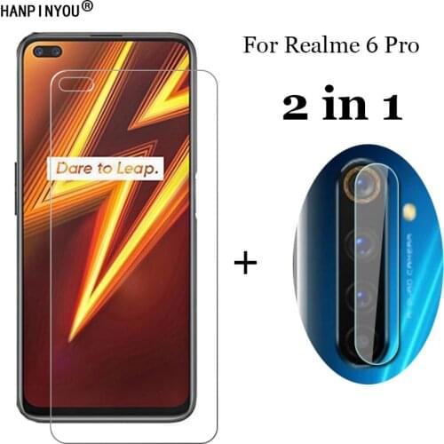 2-in-1 Tempered Glass For Realme 6 Pro 6.6" Camera Lens Protection Film + Front Screen protector