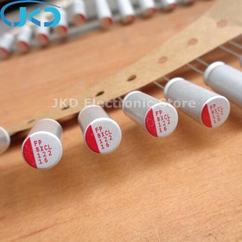 20pcs/lot Fujitsu 16V1200UF 8*20mm DIP Solid Electrolytic Capacitor Motherboard Solid Polymer Capacitor 1200UF 16V Low ESR