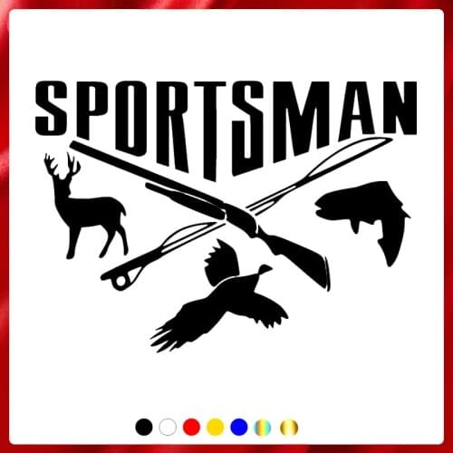40477# Die-Cut Vinyl Decal Sportsman, Hunter-Angler Car Sticker Waterproof Auto Decors on Car Body Bumper Rear Window