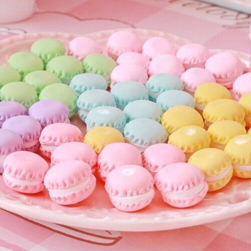 6pcs Kawaii Simulation mini macarons Fake Food DIY Craft home Decorative ornament photography background props figurine toy gift