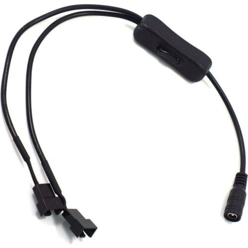 12V Power Adapter Adapter Cable DC One Point Two Turn Computer CPU Fan 4Pin Line with Switch Conversion Line