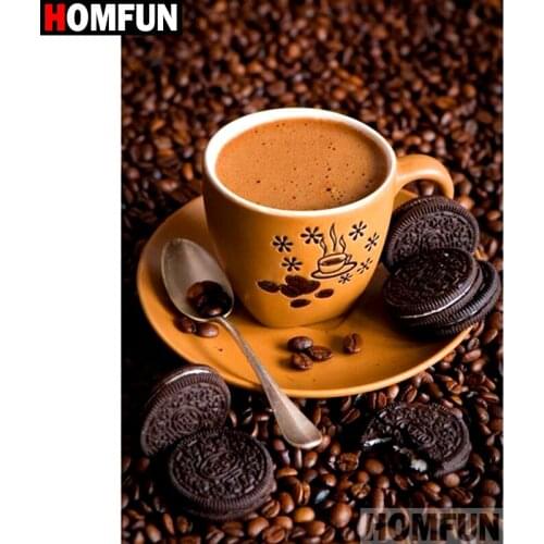 HOMFUN Full Square/Round Drill 5D DIY Diamond Painting "Coffee cup" Embroidery Cross Stitch 3D Home Decor Gift A12019