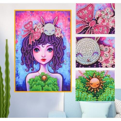 5D Special-shaped Diamond Painting DIY Part Drill Cute Girl Arts Embroidery Kits Mosaic Resin Craft Home Wall Decoration Gifts