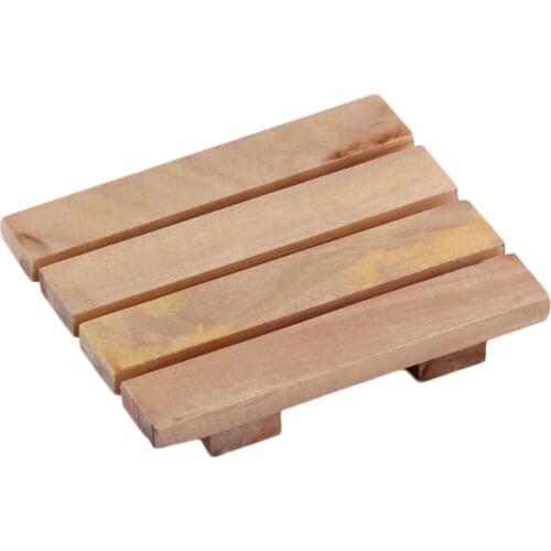 8 *7 cm Natural Wood Wooden Soap Dish Storage Tray Holder For Bathroom Shower Shelf Sponges Drainer Holder Organizer Soap Dishes