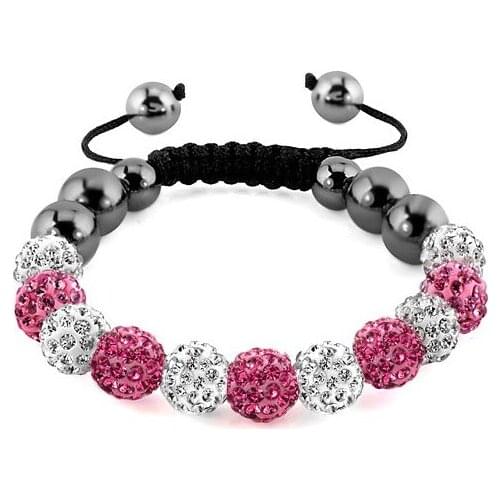 Cheap 10 mm free shipping white black Hematite Fashion mixed Bracelets Bangles men women AB clay hotsale lot crystal