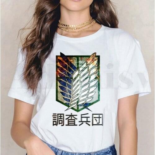 Attack on Titan Anime Shingeki no Kyojin Eren Levi T-shirt Short Sleeve Female Tops Tees Harajuku Vintage T Shirts Womens