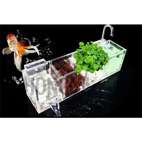 HONGYI 1 piece acrylic aquarium external filter box fish tank filter box with water pump mutifunctional increase oxygen filter