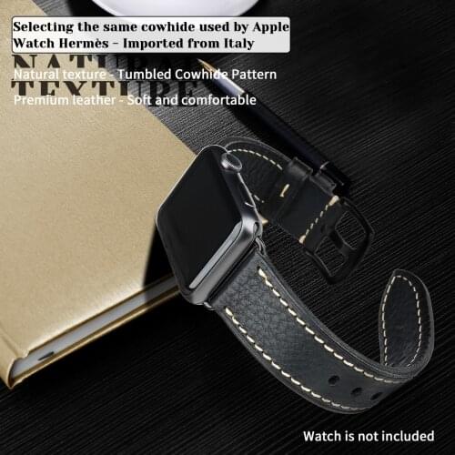 MAIKES Thick Leather Band for Apple Watch Series 6 se 5 4 3 Wristband iWatch Bracelet for Apple Watch Strap 44mm 40mm 42mm 38mm