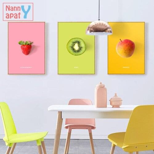Colorful Fruits Canvas Painiting Pictures Strawberry Pineapple Nordic Nursery Dining Living Room Art Prints Posters Home Decor