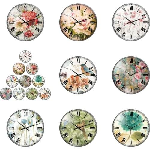 Round Vintage Clock Glass Cabochon for Make Ring Dangle Earring Jewelry for Key Chain Hoop Earring Craft Supply DIY Accessories