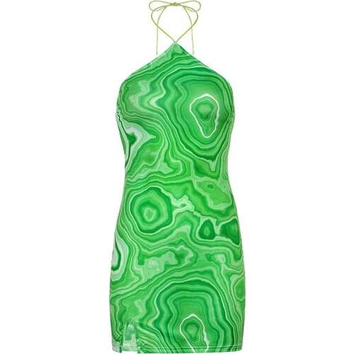 60%HOT Ladies Dress Halter Slim Female Women Little Split Short Dress for Party