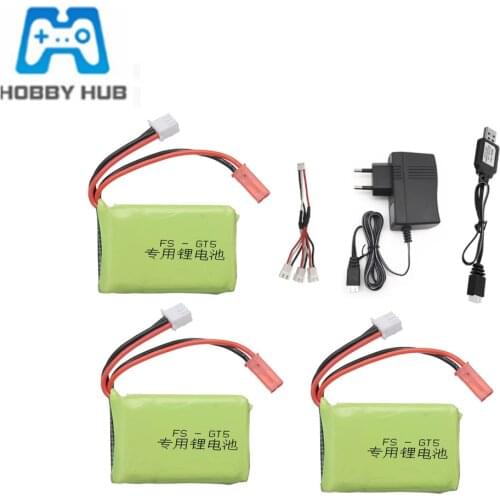7.4v 1500mah Lipo Battery for Flysky FS-GT5 MC6C/MCE7 2.4G 6CH Transmitter 2s 7.4v Battery and Charger Set For RC Car Boat Parts