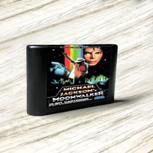 Michael Jacksons Moonwalker - EUR Label Flashkit MD Electroless Gold PCB Card for Sega Genesis Megadrive Video Game Console