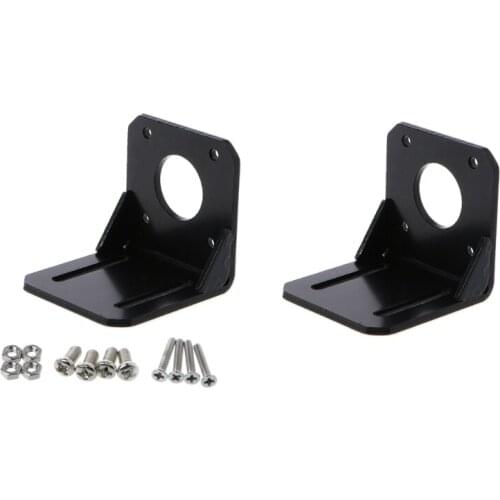 Mounting Bracket Holder For Nema 17 Stepper Motor 3D Printer Black 42mm Alloy Steel
