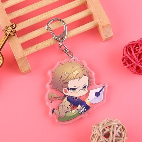 Cartoon Bungo Stray Dogs Keychain Anime Acrylic Two Sided Key Ring Man Women Kawaii Key Accessories Bag Car Charm Jewelry