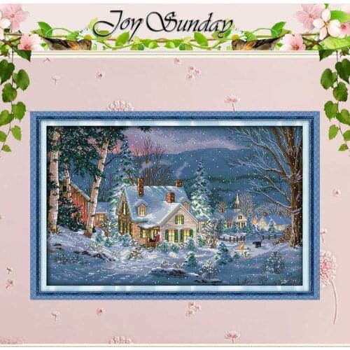 The Snowy Night of Christmas Counted Cross Stitch Sets scenery Cross Stitch 11CT 14CT Cross Stitch Kits Embroidery Needlework