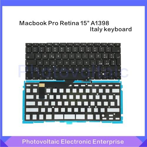 New Italian Italy Keyboard with Backlight For Macbook Pro Retina 15" A1398 2012-2015 Years