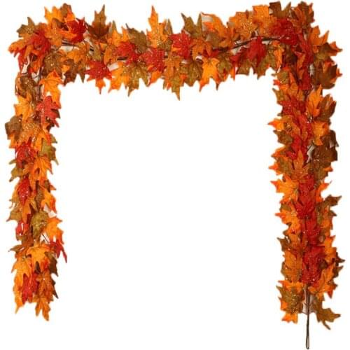New Arrivals Autumn Leaves Garland Maple Leaf Vine Fake Foliage Decoration 180cm Home Garden Windowill Decoration 40a
