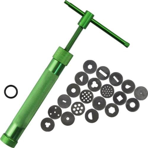 20 Discs Fimo Clay Extruder Craft Stainless Steel Pastry Gun Fimo Clay Extruder Fondant Cake Slime Putty Tool