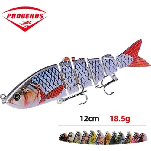 Multi Sections 6 Segments Fishing Lure 12cm 18.5g Jointed Wobbler Crankbait Artificial Hard Bait With Hook Swimbait Tackle