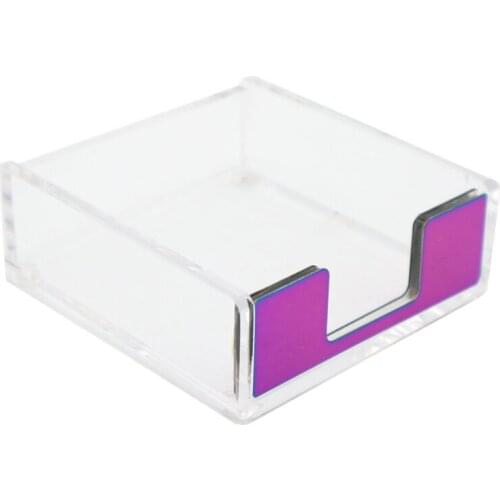 Clear Acrylic Rainbow Self Stick Memo Pad Holder 5mm Super Thick Notes Card Cube Dispenser Case for Office Home Desk Organizer