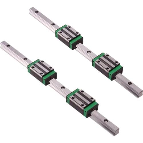 2PCS HGR20 HGR15 Square Linear Guide Rail + 4PCS Slide Bearing Block HGH15CA HGW15CA HGH20CA HGW20CA for CNC parts