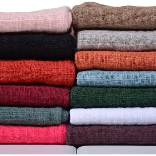 Width 50'' Chinese Style Slubby Cotton Pleated Linen Crinkle Fabric By The Half Yard For Shirt Sunscreen Clothing Material