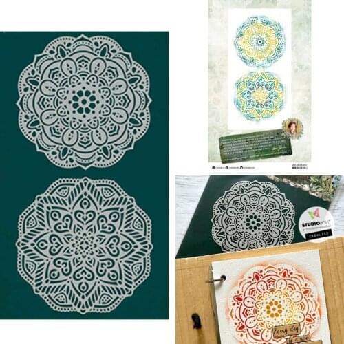 Symmetrical Circular Pattern Stencil Scrapbook Embossed Paper Card Album Craft Template Cut Die Stencils New for 2021 Arrive