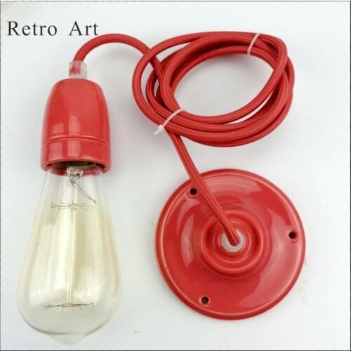 Vintage Industrial Pendant lamp kit retro edison style Fabric Wire Kit Cord Set with lamp socket