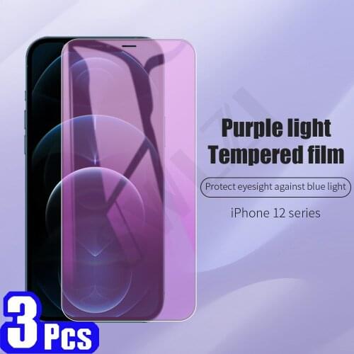 3/5Pcs Anti Blue Light Tempered Glass for iphone 11 Pro Max 12 Mini SE 2020 7 8 X XS XR 6 6s Plus Phone Screen Protector film