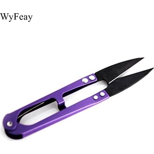 1Pcs/Lot Thread Scissors Sewing Spring Embroidery Thrum yarn scissors cross stitch clothing tailor U-cut head shear DIY Supplies