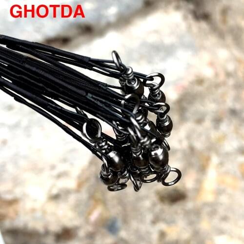 20pcs Fishing Line Trace Silver Stainless Steel Leader Wire Swivel