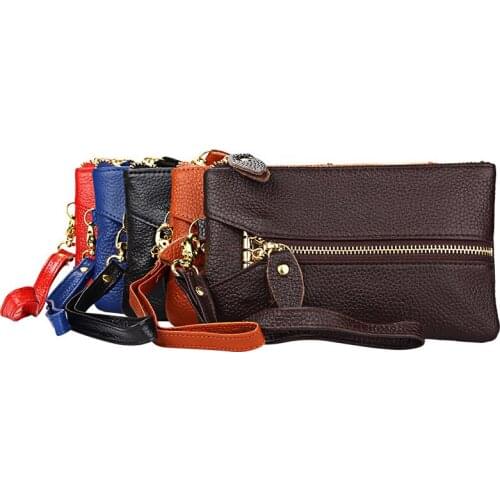 2019 women business wallets 100% genuine leather multi-function coin purse key bag ladies car key holder housekeeper men purses