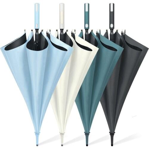 2021 Automatic Windproof Men Business Umbrella Long Handle Golf Sun Umbrella Anti-UV Glassfiber Parasol