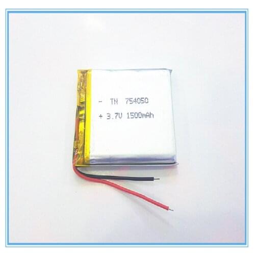 3.7V,1500mAH,[754050] PLIB; polymer lithium ion / Li-ion battery for dvr,GPS,mp3,mp4,cell phone,speaker