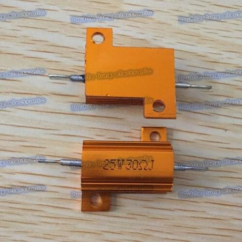 50pcs/lot 25W Golden Aluminium Resistor 30R 30 ohm Gold Aluminium Shell Resistance