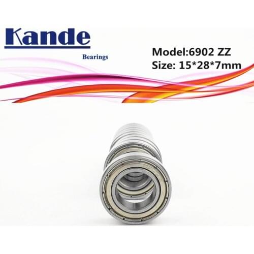 6902ZZ 10pcs 15x28x7mm ABEC-1 6902 ZZ Thin Section Deep Groove 6902 Ball Bearing 61902