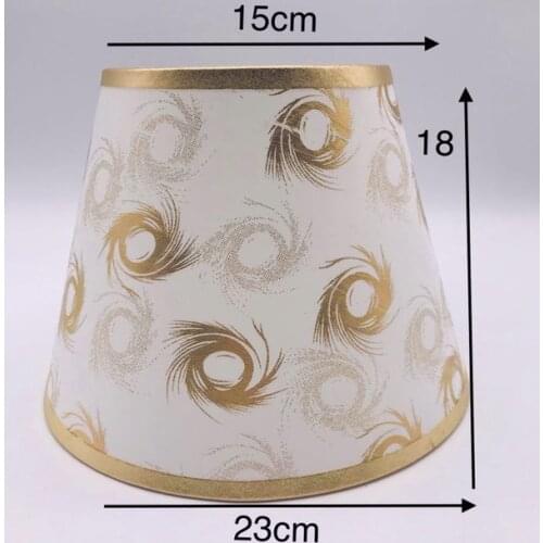 E27 23cm Lamp shades for table lamps flower Pattern lace golden Fabric lampshade modern style lamp cover for lamp