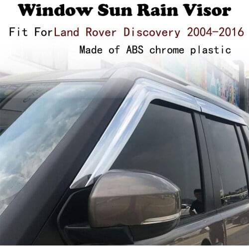 ABS Chrome plastic Window Visor Vent Shades Sun Rain Guard car accessories For Land Rover Discovery 2004-2016
